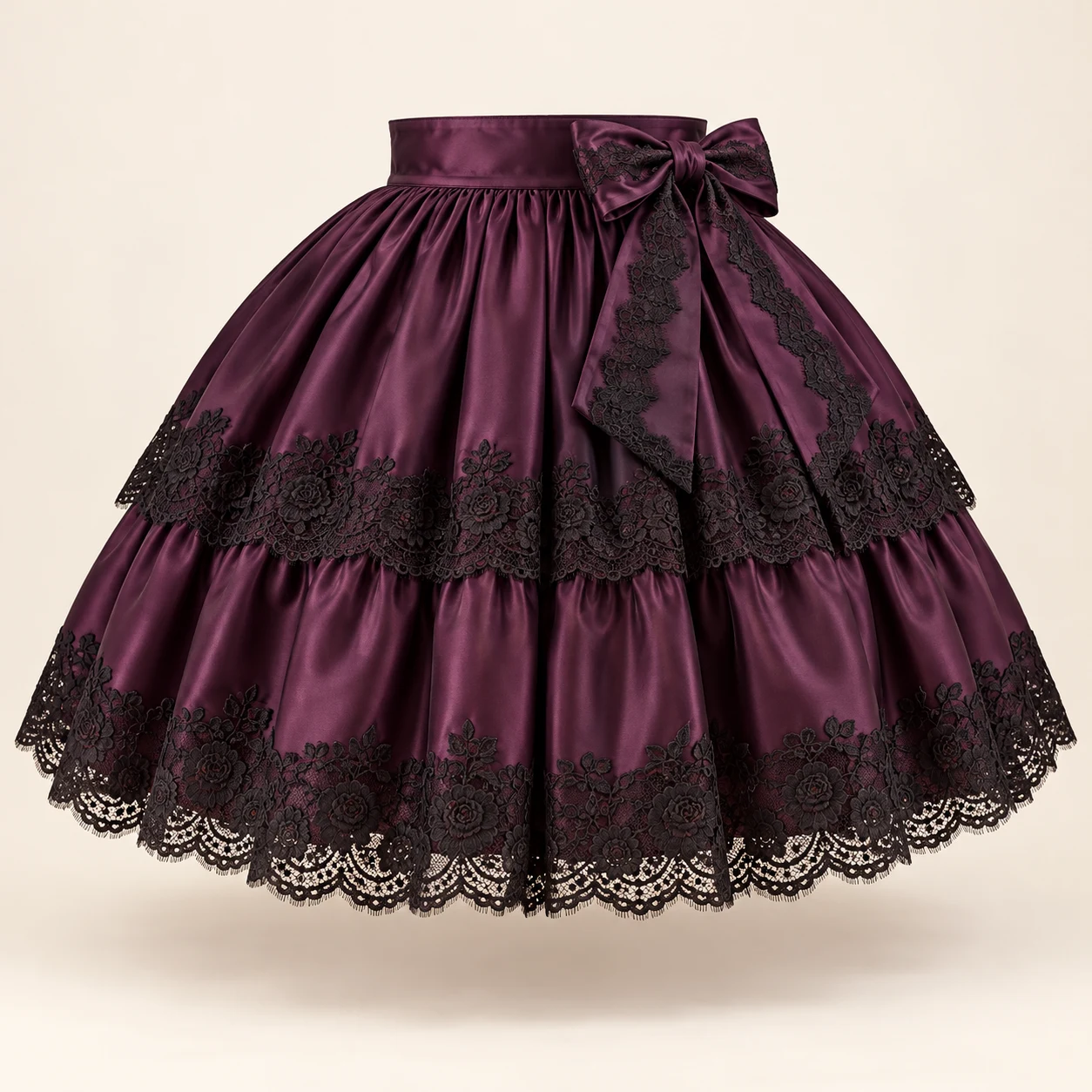 Plum Nocturne Skirt in Deep Plum, front view