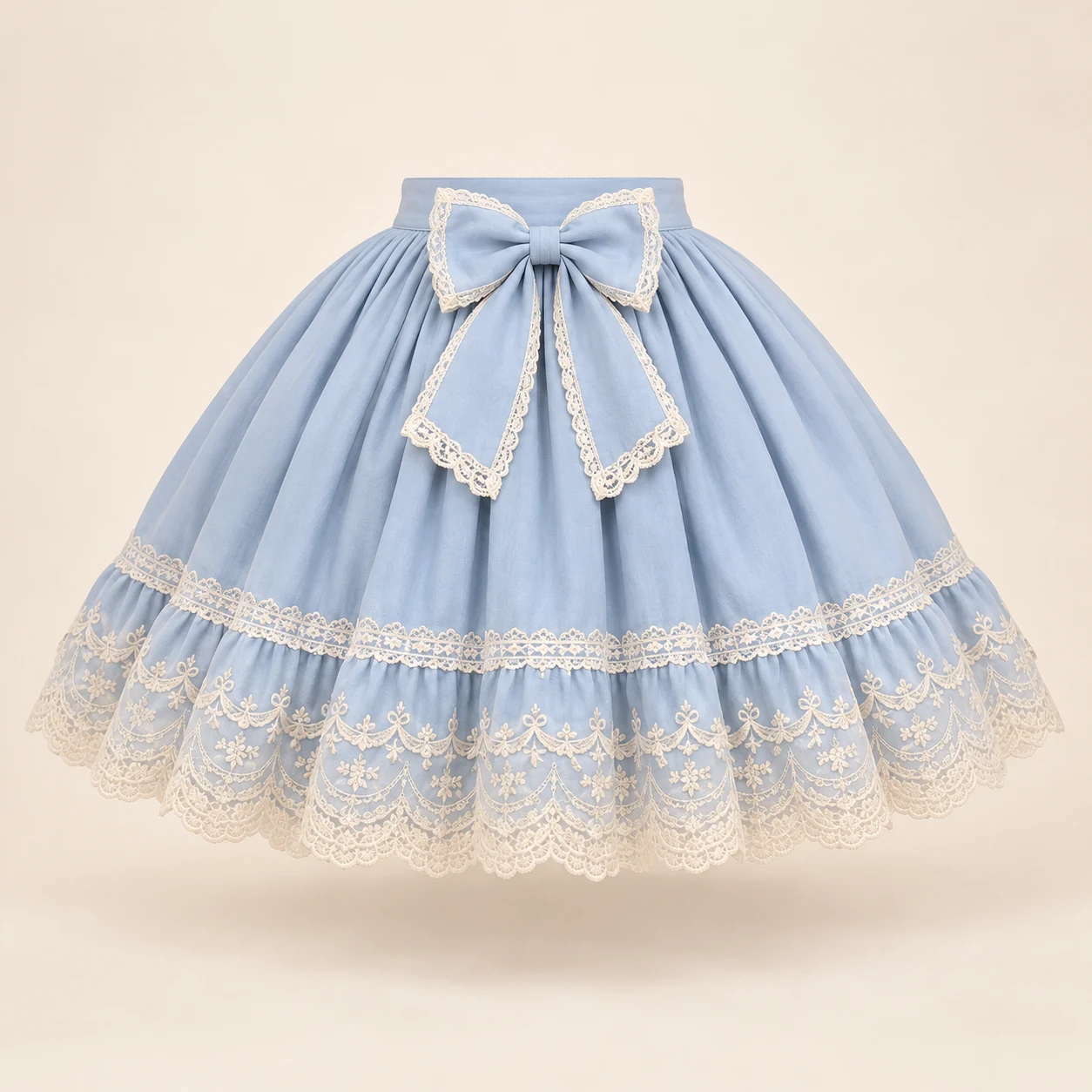 Powder Blue Bow Skirt in Powder Blue, front view