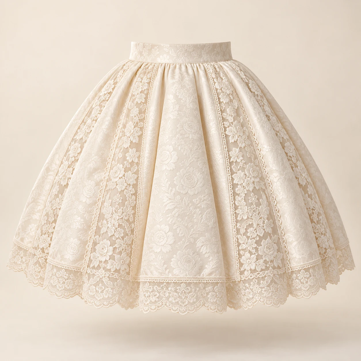 Ivory Cameo Skirt in Ivory, front view