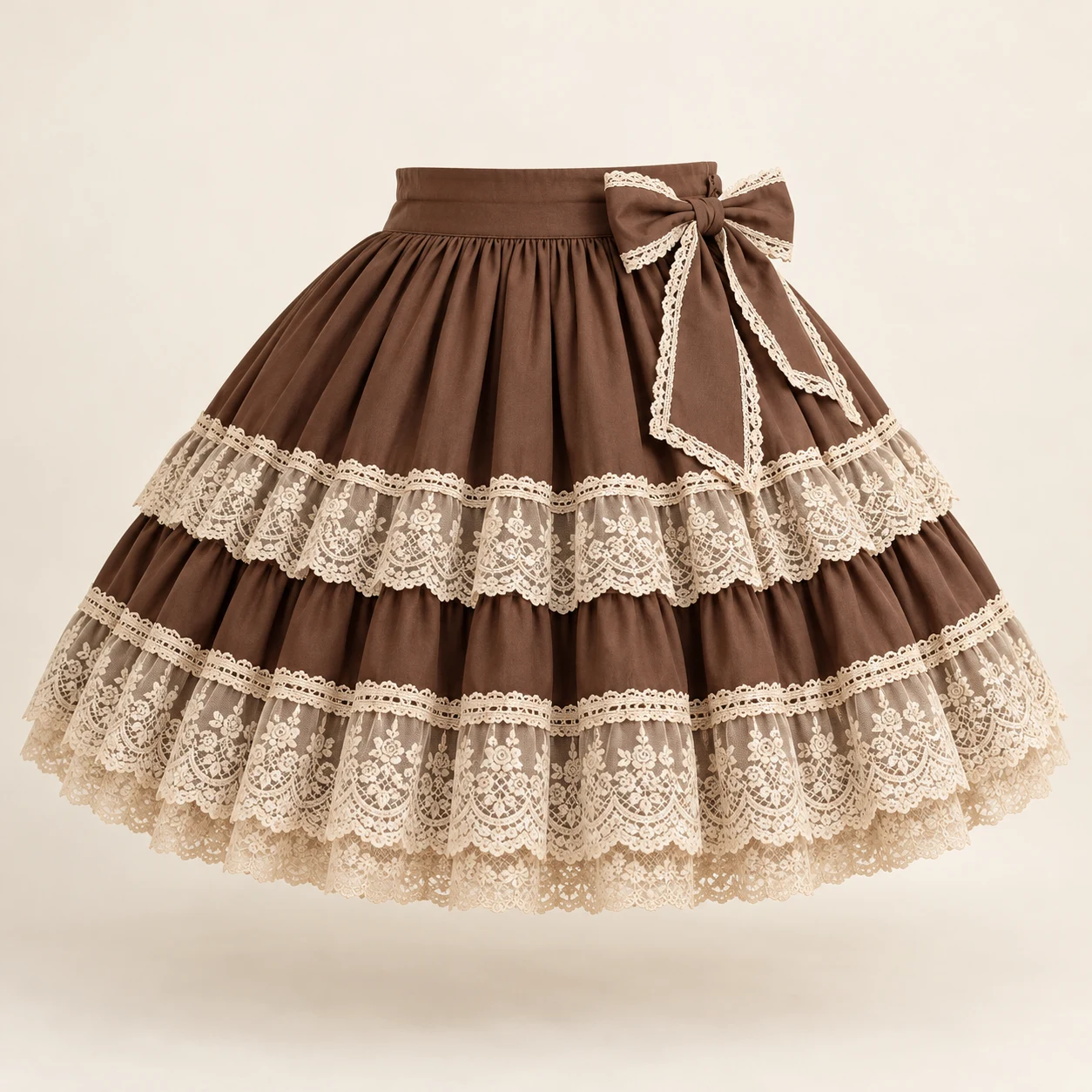 Cocoa Ribbon Skirt in Cocoa, front view